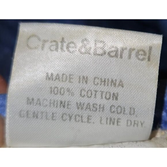 Vintage Crate & Barrel 92x92 Cotton Quilted Blanket Blue/Yellow Ocean Vibe READ - Picture 4 of 4